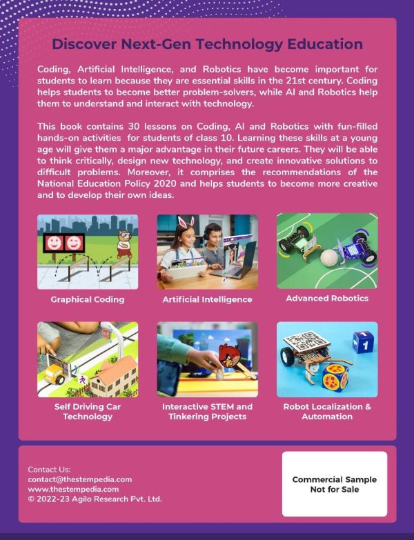 ArtificiaI Intelligence and Robotics with Python Book – Class 10 – Subject Code 417 – Back Cover