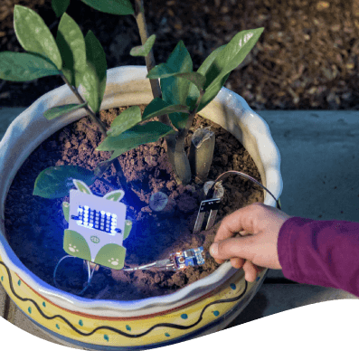 A soil moisture sensor made using Quarky