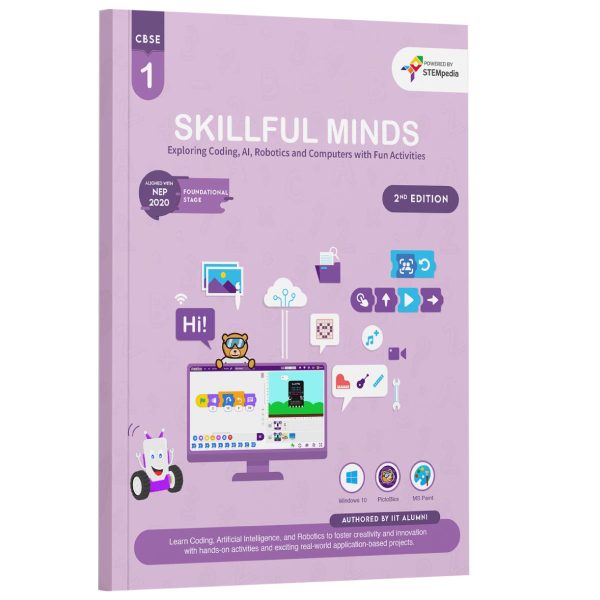 CBSE Coding, AI, Robotics and Computer Book - Class 1 Edition 2 for Academic Year 2025-26 | Skillful Minds