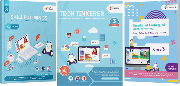 STEMpedia Coding, AI & Robotics text book for ICSE Class 3rd