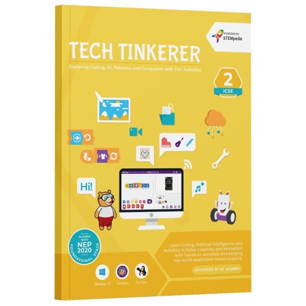 ICSE Coding, AI, Robotics and Computer Book – Class 2 | Tech Tinkerer