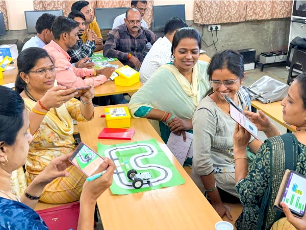 Teacher Training in CM Rise School on Coding, AI and Robotics in Madhya Pradesh India