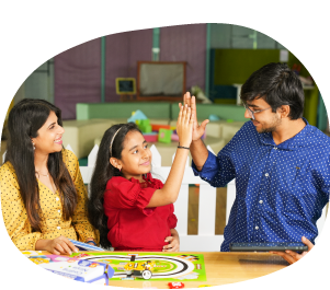 Parents and kids playing and spending Quality Time with Wizbot Maxx Robot Toy